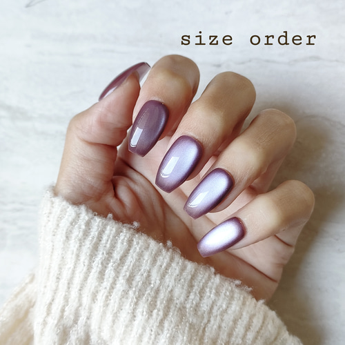 シルキーぷるぷるマグネット『グレープ』シンプルワンカラーネイル  