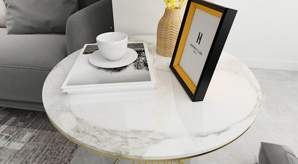 ラグジュアリーなサイドテーブル 大理石天板 おしゃれ かわいい インテリア 家具 コーヒーテーブル ch-721 4枚目の画像