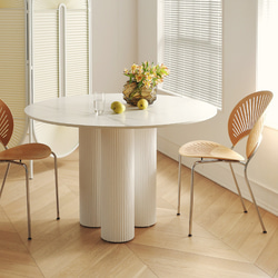 北欧デザインのダイニングテーブル ラウンド型 コーヒーテーブルにも シンプル モダン ナチュラル ch-320 1枚目の画像