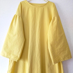 ✨ミモザイエロー✨ spring cotton フリル袖ワンピース ✦選べる35色✦ made in japan 4枚目の画像