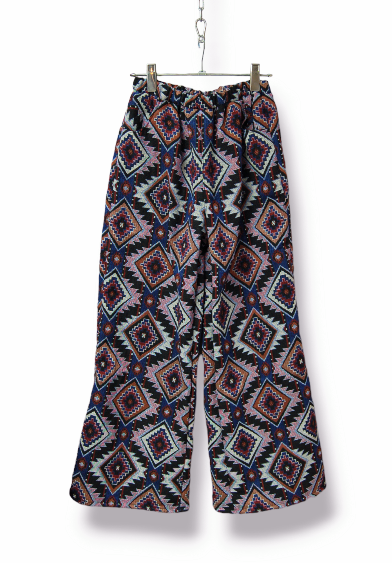 幾何学デザイン　ゴブラン織り　ワイドパンツ