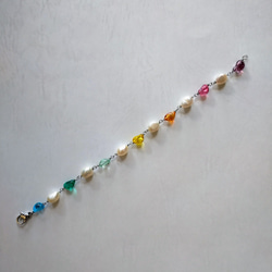 再販♪レインボー&パールブレスレット♪ステンレス♪7色 8枚目の画像