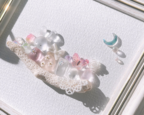 シーグラスアート+° かわいいうさぎちゃんのスノードーム