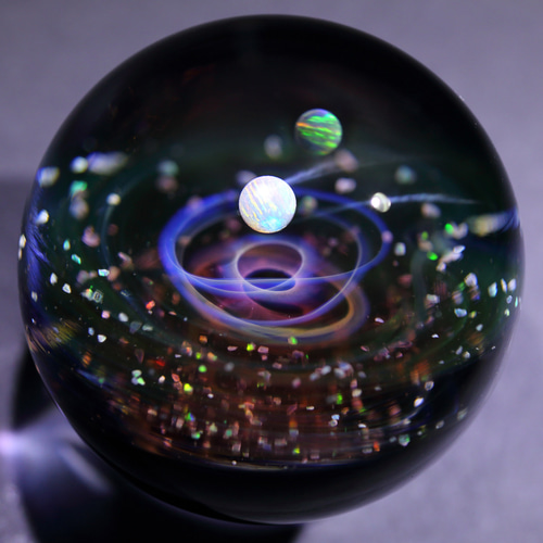 44mm 宇宙ガラスマーブル - オブジェ no.M167 立体・オブジェ Star