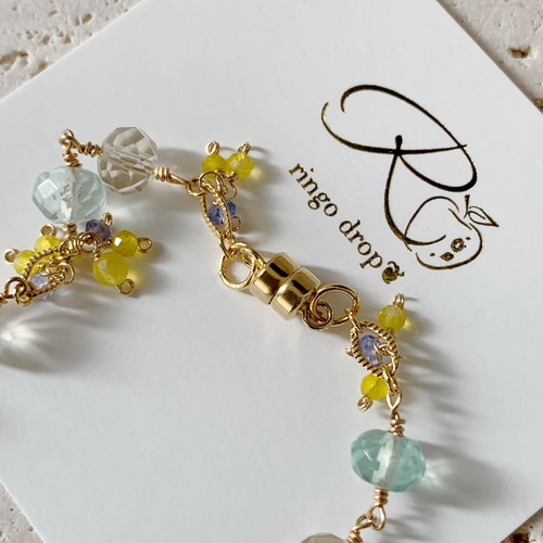 ミモザ Design✴︎ 天然石ブレスレット＊フローライト・シトリン