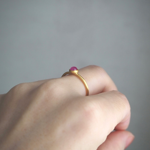 Star Ruby ring -スタールビー- 重ね付け k18 華奢 天然石