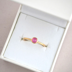 Star Ruby ring -スタールビー- 重ね付け k18 華奢 天然石 アンティーク シンプル リング 4枚目の画像