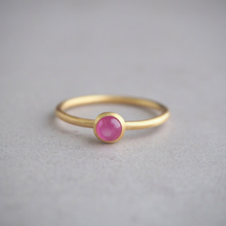 Star Ruby ring -スタールビー- 重ね付け k18 華奢 天然石 アンティーク シンプル リング 1枚目の画像