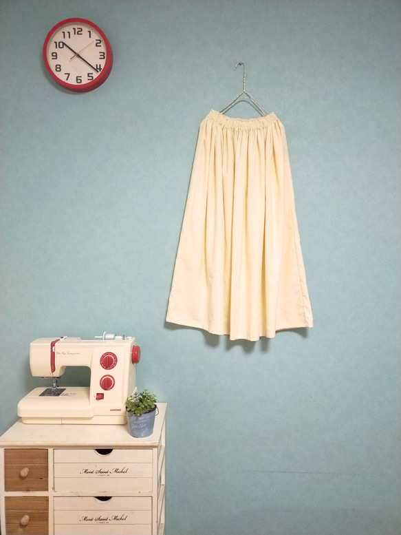 コーデュロイギャザースカート ✦選べる27色✦ 人気セイジグリーン 5枚目の画像