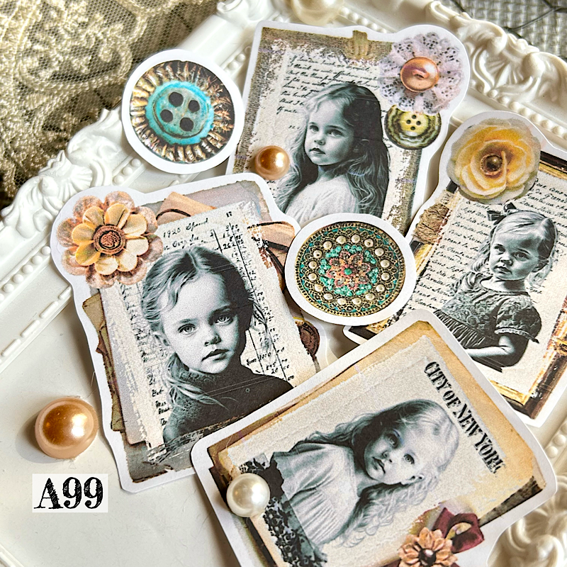 コラージュ素材大量 お裾分け 新品17点 ペーパー シール 【公式通販】