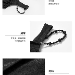 黒日本のレトロなダークパターンジャカードサスペンダードレスノースリーブルーズリトルブラックスカートベストドレス 3枚目の画像