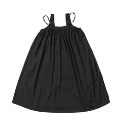 黑色 日系復古暗紋提花吊帶洋裝 無袖寬鬆小黑裙子背心連衣裙 第2張的照片