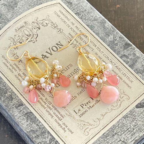 14kgf オパールのシャンデリアピアス 14kgf オパールのシャンデリアピアス