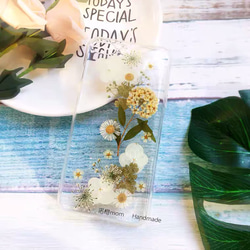 本物のお花 スイセン ドライフラワー 押し花 レトロ シンプル スマホケース 可愛らしい 5枚目の画像