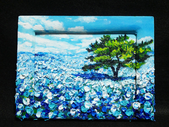 油絵 油彩 油彩画 絵 絵画 【blue flower field】 油絵 油彩 油彩画 絵 絵画【青の丘】 - メルカリ