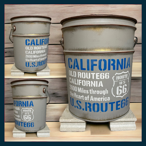リメイクペール缶 カリフォルニア ルート66 薪入れ 鉢入れ プランター