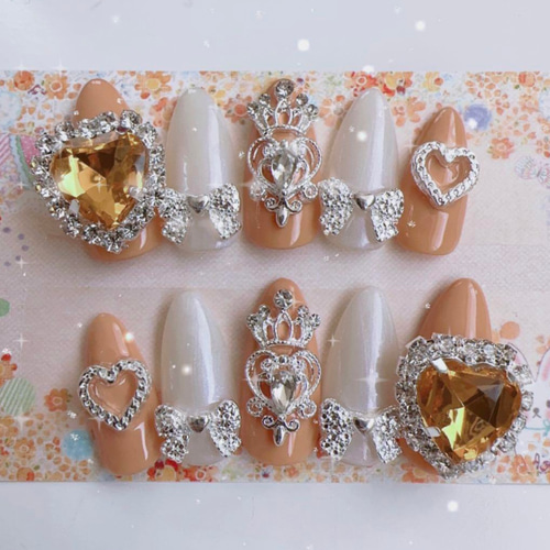 ガラスフレンチ ベージュ フレンチ 韓国 量産型 推しネイルチップ