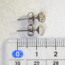 (1 件) 黑色電氣石石英耳環（6 毫米，鈦柱） 第5張的照片