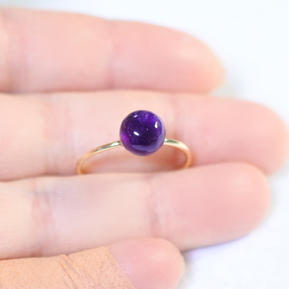 (1 個) 紫水晶手術不鏽鋼戒指（8mm/均碼） 第4張的照片