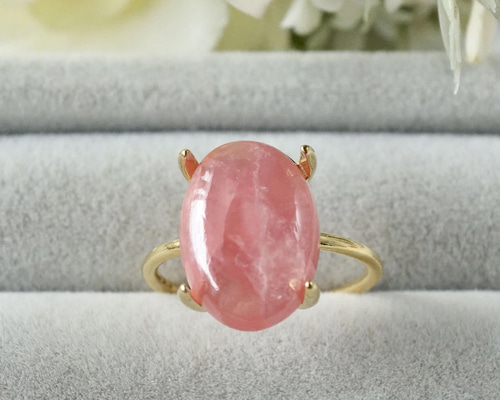 受注制作】ロードクロサイト（インカローズ） 7号〜フリーサイズリング