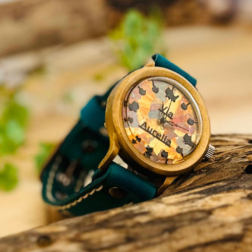 手作り腕時計 Via Aurelia（黒ねこギルディング文字盤＆Blue