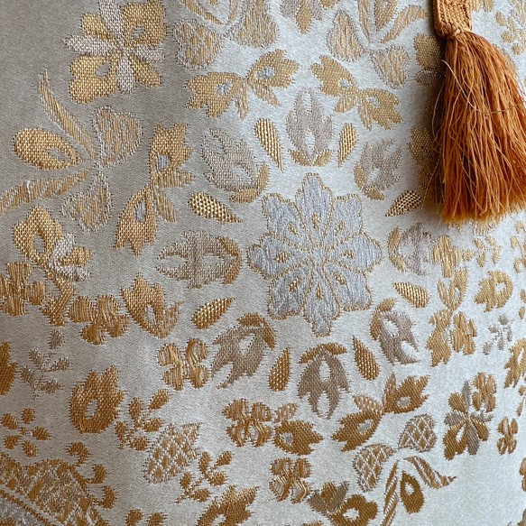 絹の帯と帯締めのバッグ　花丸文柄　帯リメイク315A 11枚目の画像