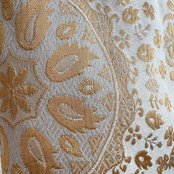 絹の帯と帯締めのバッグ　花丸文柄　帯リメイク315A 14枚目の画像