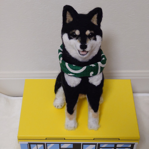 柴犬 羊毛 羊毛フェルト ハンドメイド 黒柴 羊毛フェルト