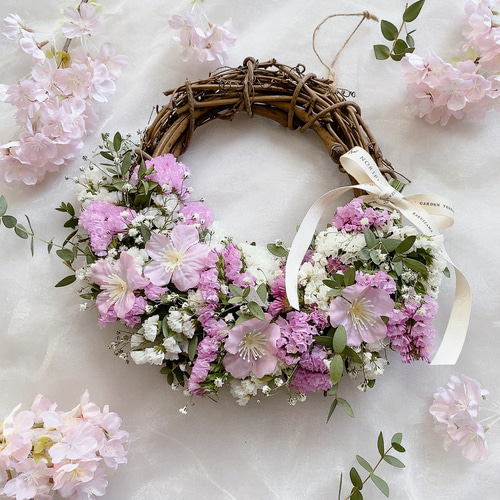 春桜リース発送【数量限定特別価格】桜リース リース NORIFLOWER