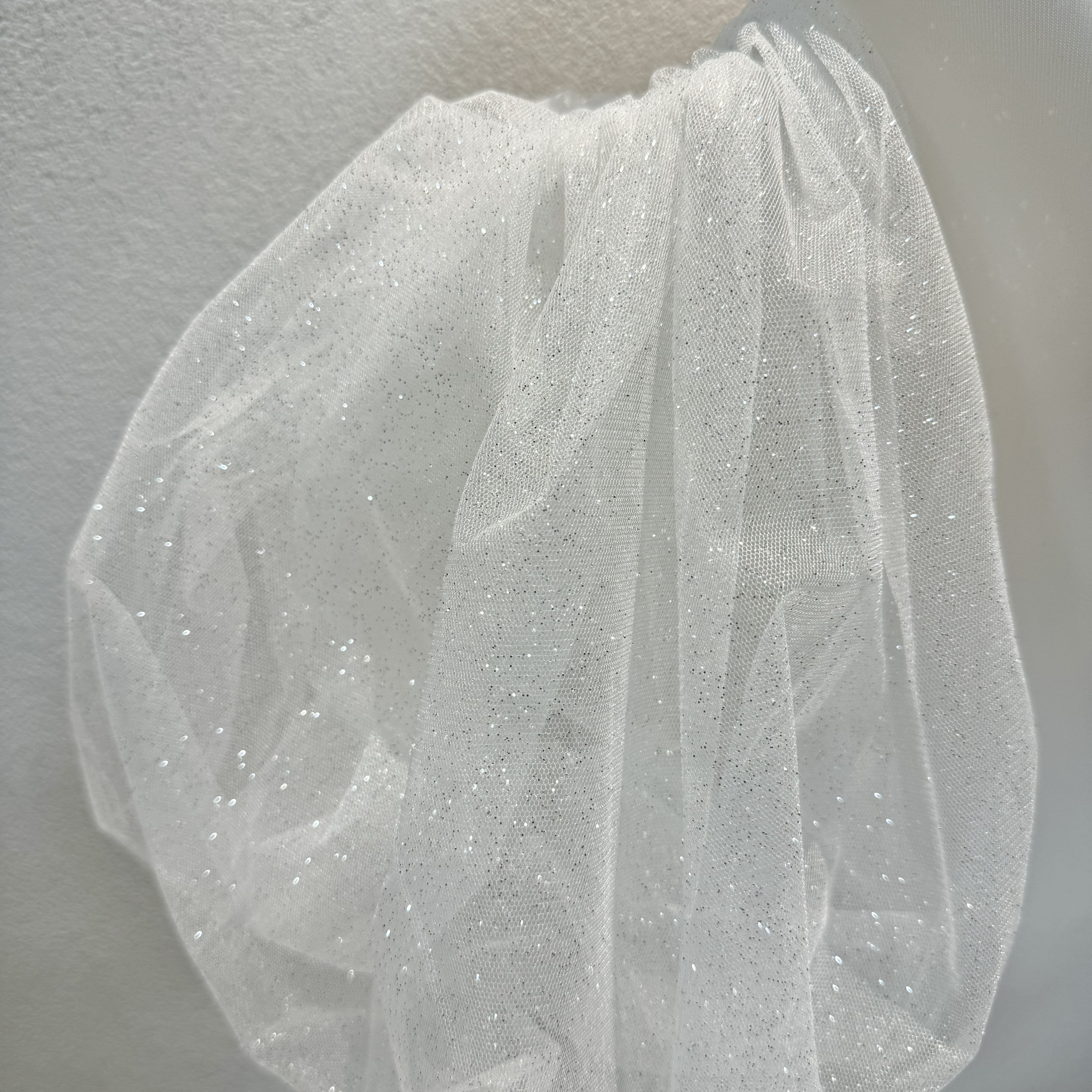 可愛いお袖　多層チュール　キラキラ☆彡　アームカバー　取り外し可能　上品　高品質　パフスリーブ　オフホワイト　オーダー可