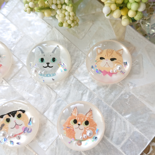 猫のカボション☆6個 z54 オレンジ/ネコ/動物/ボタン/カボション 猫のカボション☆6個 z54 オレンジ/ネコ/動物/ボタン/カボション 猫の