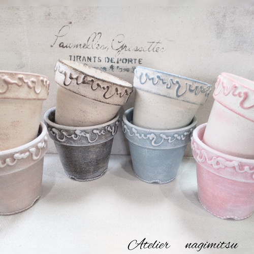 アンティークリメイク鉢Lサイズ×2set 一輪挿し・花瓶・花器 nagimitsu