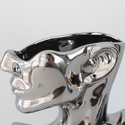 フェイスフラワーベース オシャレ 花瓶 北欧 シルバー ワイトモダン セラミック 陶磁器製品 インテリア ch-74 8枚目の画像