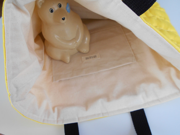♡可愛い！クマのレッスンバッグ＊キルティング/入園入学準備 12枚目の画像