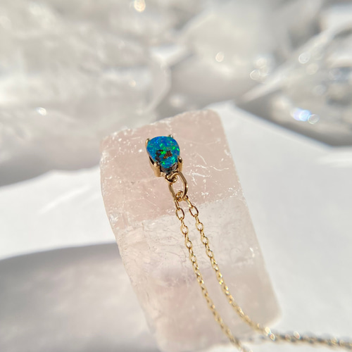 K10☆天然ボルダーオパールネックレス☆オーストラリア産原石