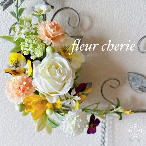 アートフラワー壁掛けアイアン鳥かごアレンジバードゲイジリース