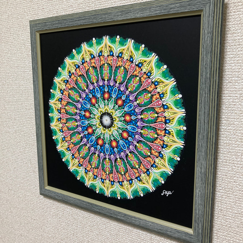 SALE！「夢の花が開く時」30㎝角 ボールペン・サインペン画 絵画 