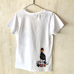 【日本国内送料無料】ハシビロコウさんのレディースTシャツMサイズ/ホワイト 3枚目の画像