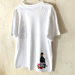 【日本国内送料無料】ハシビロコウさんのメンズTシャツLサイズ/ホワイト 2枚目の画像