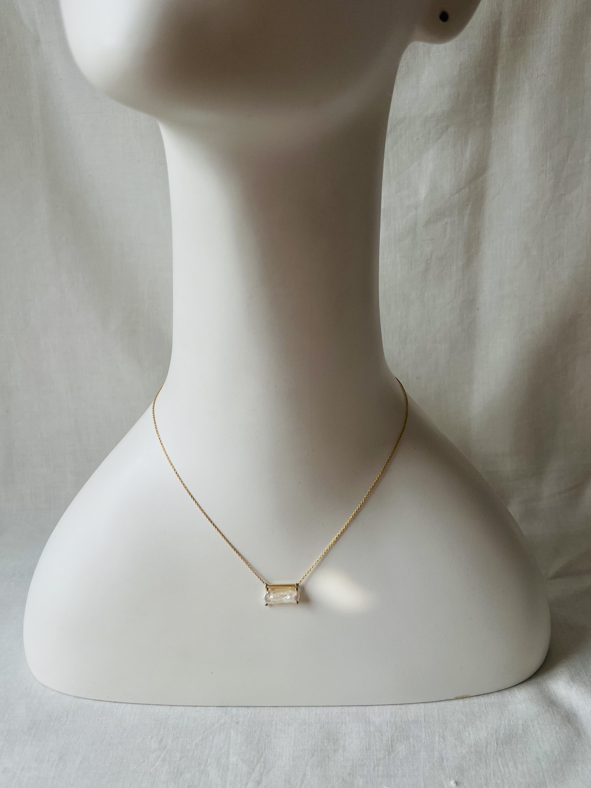 琵琶湖パール　バーと一粒のネックレス