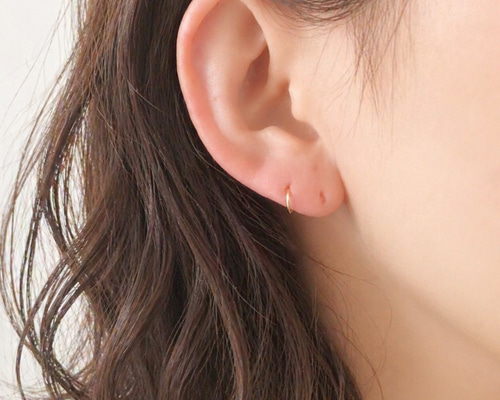 6㎜【14kgf】シンプルミニキャッチレス キャッチなしフープピアス ＃1