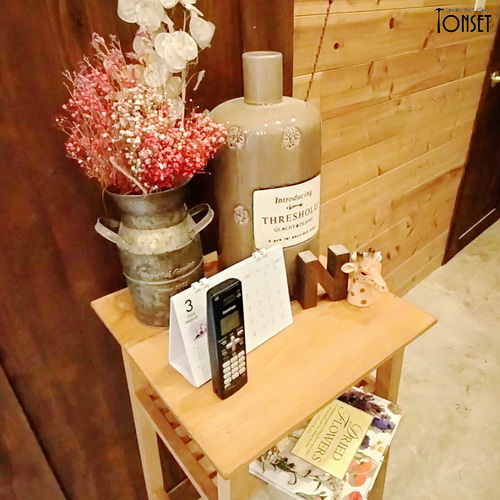 昔あったような電話台オシャレバージョン オークcol. サイドテーブル