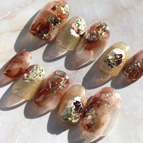 ゴールド スティレット ネイルチップ 10本 ゴールド スティレット ネイルチップ 10本 Golden Glamour