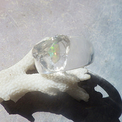 オパールが閉じ込められた鉱石の指輪　Opal Ring☆ゆったりサイズ 6枚目の画像