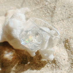 オパールが閉じ込められた鉱石の指輪　Opal Ring☆ゆったりサイズ 9枚目の画像