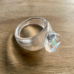 オパールが閉じ込められた鉱石の指輪　Opal Ring☆ゆったりサイズ 17枚目の画像