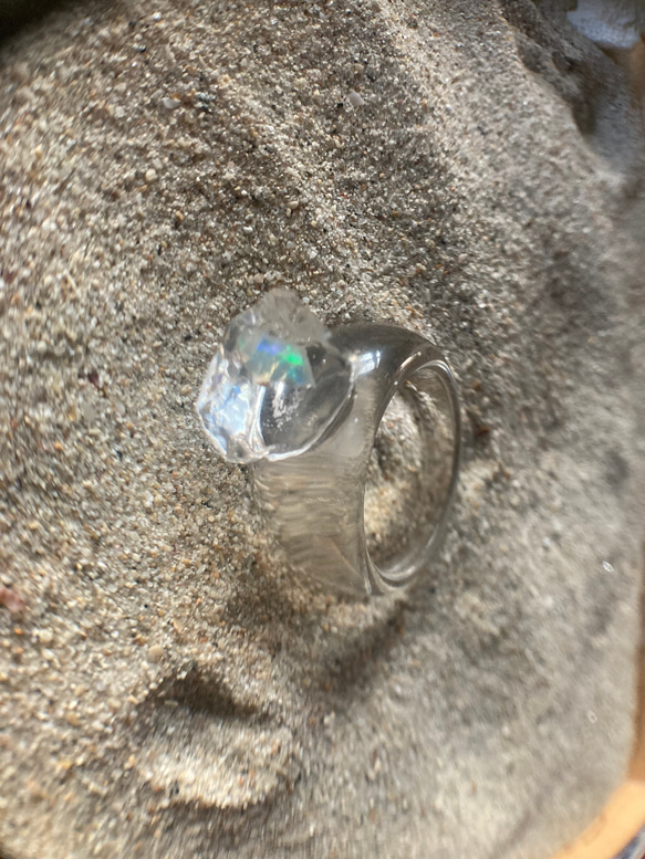 オパールが閉じ込められた鉱石の指輪　Opal Ring☆ゆったりサイズ 20枚目の画像