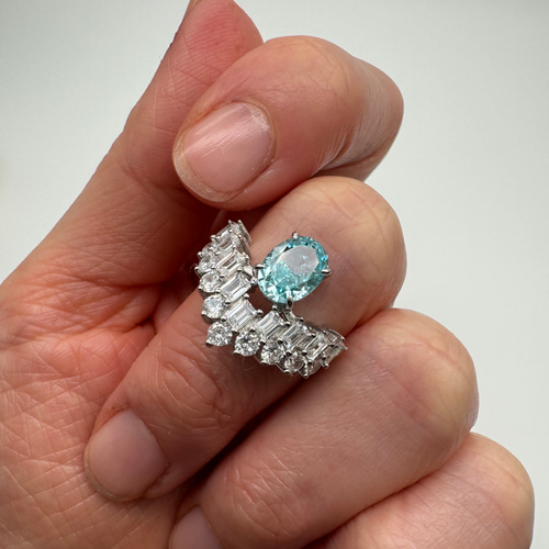パライバトルマリン リング pt900 指輪 パライバ 0.246ct ペア