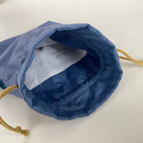 綺麗〜＊*インド刺繍リボンのミニ巾着＊ブルー＊花＊キラキラ