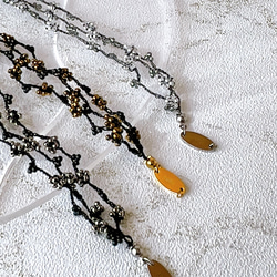 【Salyu】シルク糸のつぶつぶブレスレット シルバー 6枚目の画像